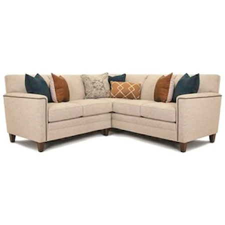 Fabric Sectional with Art Deco Arms